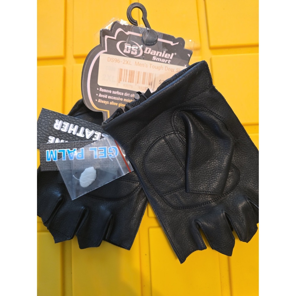 Daniel Smart DS96-2XL Tough Deer Skin Fingerless Motorcycle Gloves